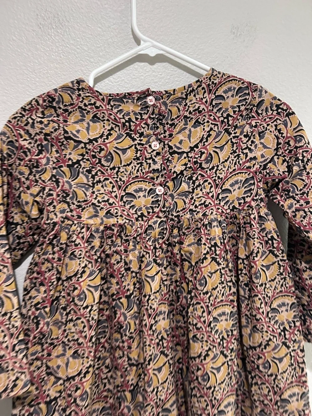 Louise Misha 100% cotton Girls Floral Long Sleeve Swing Dress